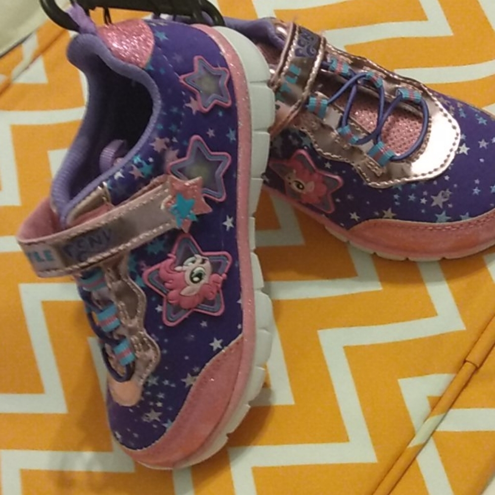 My little pony light up & black glitter t shoes